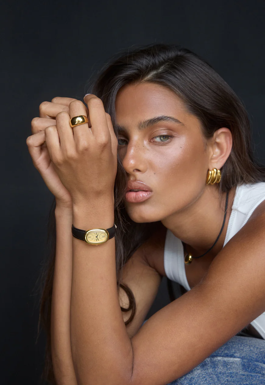 Bridgette Watch | Gold | Black Smooth - Image 3
